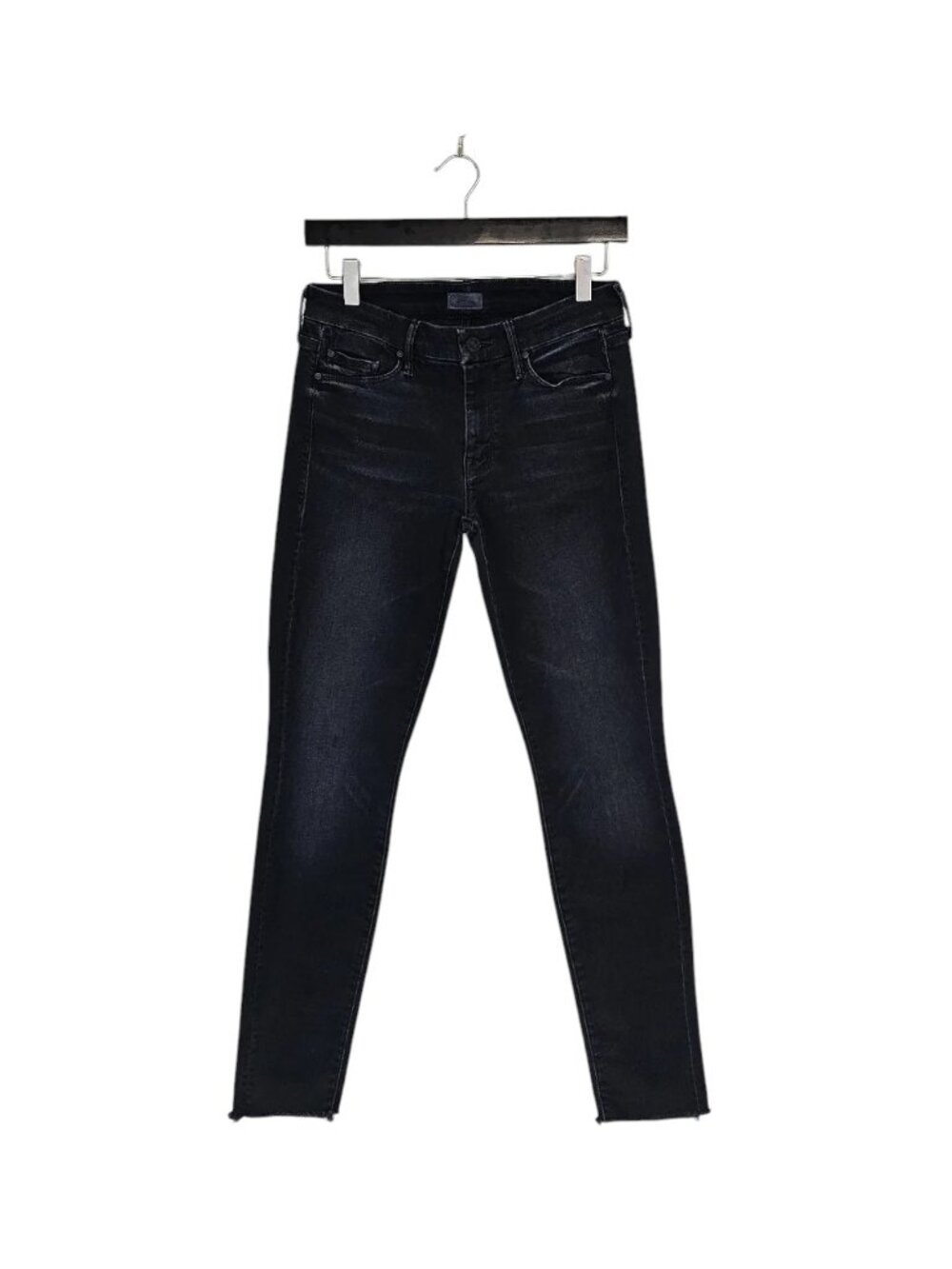 MOTHER‎ Looker Ankle Fray High Rise Dark Blue Slightly Sinful Jeans 27 Preowned